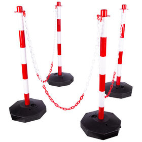 KSTOOLS® - Absperrpfosten-Satz mit Kette, 5-teilig