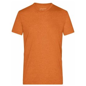 James & Nicholson - Herren Melange V-Shirt JN974, orange-melange, Größe XL