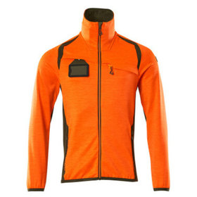 MASCOT® - Fleecepullover mit Reißverschluss - ACCELERATE SAFE - hi-vis Orange/Moosgrün, Gr. L