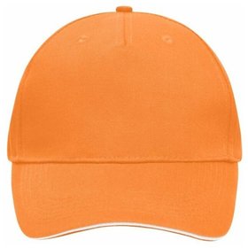 James & Nicholson - 5 Panel Cap mit Sandwich MB6526, orange/weiß, Einheitsgröße