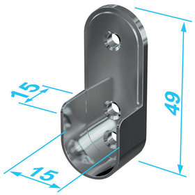 Pickhardt & Gerlach - Schrankrohrlager, oval, 30 x 15mm vernickelt