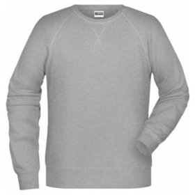 James & Nicholson - Herren Raglan Sweatshirt 8022, grau heather, Größe M