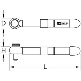 KSTOOLS® - 1/2" Mini Drehmomentschlüssel mit Schutzisolierung, Umschalt-Ratsche, 5-25N·m