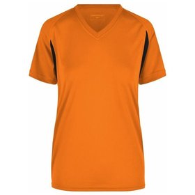 James & Nicholson - Damen Laufshirt Topcool® JN316, orange/schwarz, Größe XL