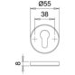 edi - Schutzrosetten-Satz 7156,rund,15mm,ES0,ZA/PZ,F1 eloxiert,TS65-68