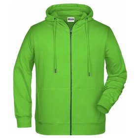 James & Nicholson - Herren Hoody Sweatjacke 8026, lime-grün, Größe L