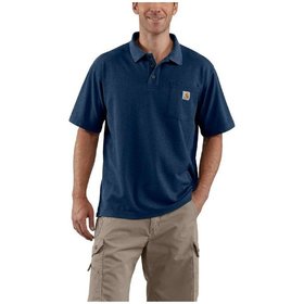 carhartt® - Herren Poloshirt WORK POCKET POLO S/S, dark cobalt blue heather, Größe S