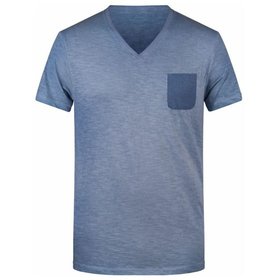 James & Nicholson - Herren Slub-T-Shirt 8016, denim, Größe 3XL