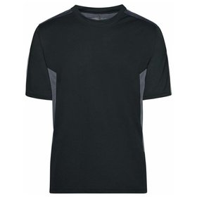 James & Nicholson - Work T-Shirt JN827, schwarz/carbon, Größe XL