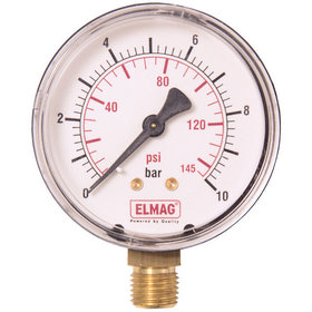 ELMAG - Druckmanometer 0-10 bar ø63mm, 1/4" Außengewinde unten