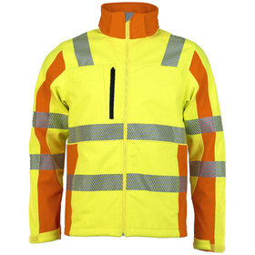 ASATEX® - Prevent® Trendline Softshelljacke, warngelb/warnorange, Größe M