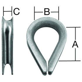 Vormann - Seilkausche Edelstahl (V2A), 16,0 x 9 x 2,0mm, SB-verpackt (2 Stück)