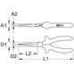 KSTOOLS® - 1000V Langbeck-Flachzange, 160mm