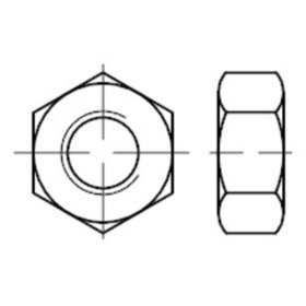 Sechskantmuttern, ISO-Typ 2, ISO 4033 Stahl 12 blank M 6