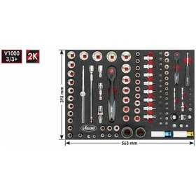 VIGOR® - Steckschlüssel-Satz 1/2" / 1/4" für VW und AUDI V4587, 102-teilig