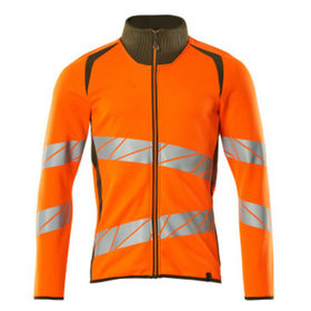 MASCOT® - Sweatshirt mit Reißverschluss ACCELERATE SAFE, hi-vis Orange/Moosgrün, Größe 2XL