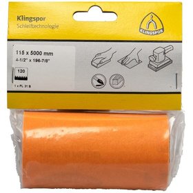 KLINGSPOR - Schleifpapier-Rolle PL 31 B, 115 x 5000mm Korn 180, SB-verpackt, 1 Stück