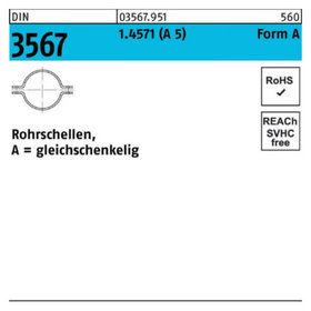 Rohrschellen-Hälften DIN 3567 Edelstahl A4 1.4571 ø34mm NW 25