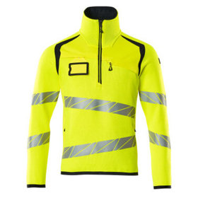 MASCOT® - Strickpullover mit kurzem Reißverschluss - ACCELERATE SAFE - hi-vis Gelb/Schwarzblau, Gr. L