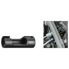 HAZET - Einspritzleitungs-Schlüssel 4550-21 - 1/2" Vierkant, Doppel-Sechskant 21mm