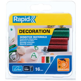 Rapid® - Klebesticks Glitzer (rot, grün, blau) ø9 oval x 94mm 14er Pack, 40108462