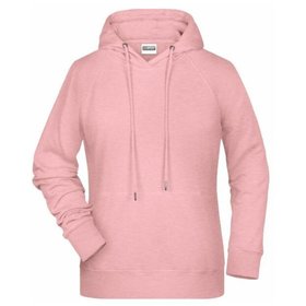 James & Nicholson - Damen Kapuzensweatshirt 8023, rosa-melange, Größe M