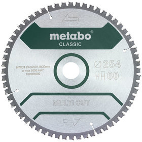 metabo® - Sägeblatt "multi cut cut - classic", 254x2,6/1,8x30 Z60 FZ/TZ 5°neg /B (628666000)