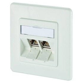 METZ CONNECT - Anschlussdose Cat6A UP 2xRJ45 Kanaleinb RAL9010 rws Schneidklemm designfähig