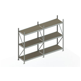 META® - MINI-RACK Regal 2200 x 3758 x 650mm verzinkt kpl. mit 6 Spanplatteneinlegeböden (2 Felder)