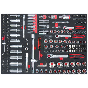 KSTOOLS® - SCS CHROMEplus 1/4" + 3/8" + 1/2" Steckschlüssel 180-teilig in 1/1 Systemeinlage