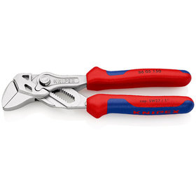 KNIPEX® - Zangenschlüssel Zange und Schraubenschlüssel in einem Werkzeug verchromt, mit Mehrkomponenten-Hüllen 150 mm 8605150