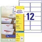 AVERY™ Zweckform - J8177-25 Adress-Etiketten, A4, 99,1 x 42,3 mm, 25 Bogen/300 Etiketten, weiß