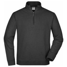 James & Nicholson - Zip Sweatpullover JN352, schwarz, Größe XXL