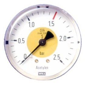 ELMAG - Arbeitsdruckmanometer (Azetylen) für Druckregler zu Stahlflasche ø63mm