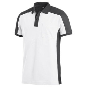 FHB - Berufs-Poloshirt, weiß/anthrazit, Größe 5XL