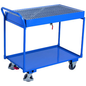 VARIOfit - Tischwagen 250kg, 1125 x 625 x 1010mm, 2 Ladeflächen, Gitterrost