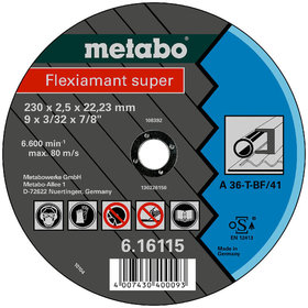 metabo® - Flexiamant super 115x2,0x22,23 Stahl, Trennscheibe, gekröpfte Ausführung (616100000)