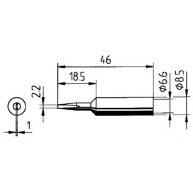 Ersa - Lötspitze, Serie 0832, CD/meißelförmig, 2.2mm, 1 Stück