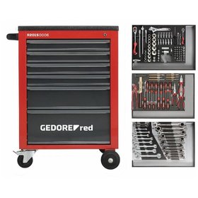 GEDORE red® - R21560004 Werkzeugsatz im Werkstattwagen MECHANIC rot 129-teilig