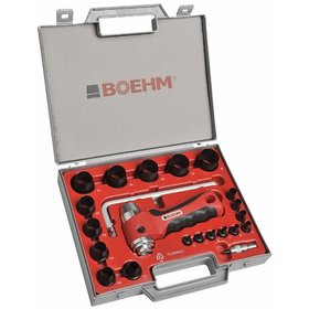 BOEHM - JLB230PACC Locheisensatz 2-30mm inkl. Halter, federnder Zentrierspitze, Stange mit Zirkel & Ersatzmesser im Kunststoffkoffer