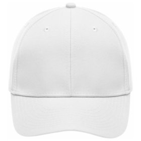 James & Nicholson - 6 Panel Microfaser Cap MB6135, weiß, Einheitsgröße