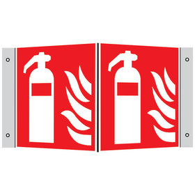 SafetyMarking® - Brandschutzzeichen F001 "Feuerlöscher" Winkelform, Alu 150x150mm