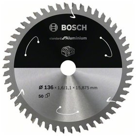 Bosch - Sägeblatt Standard for Aluminium für Akku-Kreissäge 136 x 1,6/1,1 x 15,875, 50 Z (2608837753)