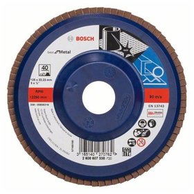 Bosch - Fächerschleifscheibe X571, Best for Metal, gerade, 115mm, 60, Glasgewebe (2608607323)