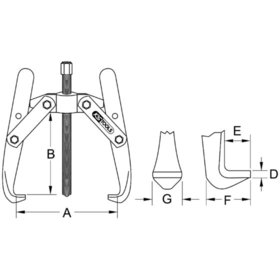 KSTOOLS® - Universal-Abzieher 2-armig, 20-200mm