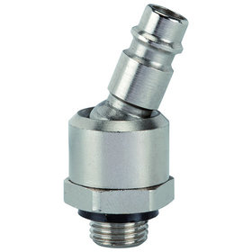 RIEGLER® - Nippel für Kupplungen NW 7,2-7,8, Messing vernickelt, drehbar, G 1/4" A