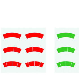RIEGLER® - Aufkleber-Set, rote und grüne Kreisbögen, Ø-63, für Manometer