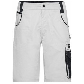 James & Nicholson - Workwear Shorts JN835, weiß/carbon, Größe 54