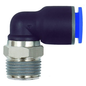 RIEGLER® - L-Steckverschraubung »Blaue Serie«, drehbar, R 3/8" außen, Ø 14mm