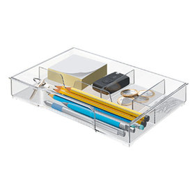 LEITZ® - Schubladeneinsatz 52150002 16,7 x 24,7 x 3,5cm 4 Fächer Polystyrol glasklar